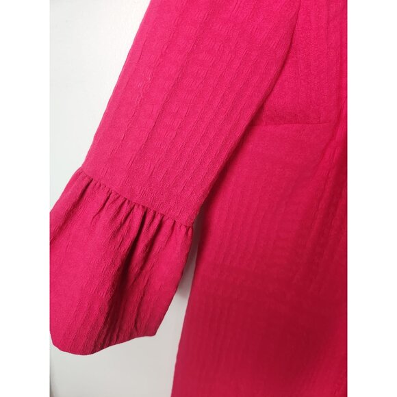 Zara Woman's Sz. XS Bright Pink Belle Sleeve Mini Shift Dress - Picture 3 of 5